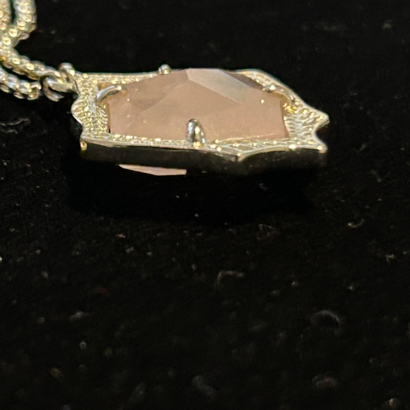 Kendra Scott Rose Quartz "Kacey" Long Pendant Necklace in Gold - Picture 6 of 9